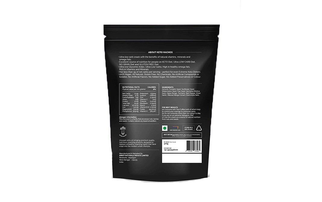 Unsnack Keto Nachos    Pack  400 grams